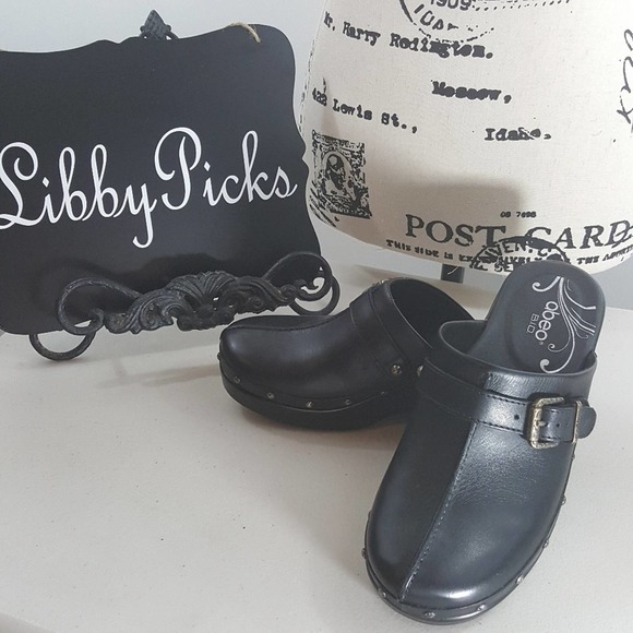 Abeo | Shoes | Abeo Biosystem Fay Black Leather Clogs Sz 65 | Poshmark